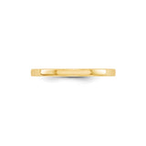 10k Yellow Gold Flat, Lightweight wedding band ring alternate angle