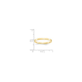 10k Yellow Gold Flat, Lightweight wedding band ring shown for scale