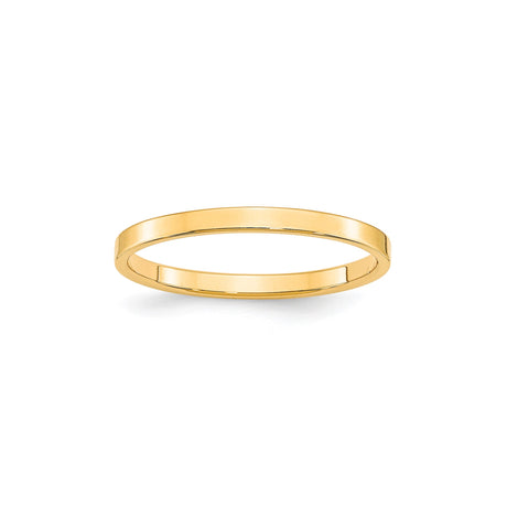 10k Yellow Gold Flat, Lightweight wedding band ring