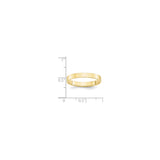 10k Yellow Gold Flat, Lightweight wedding band ring shown for scale