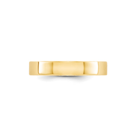 10k Yellow Gold Flat, Lightweight wedding band ring alternate angle
