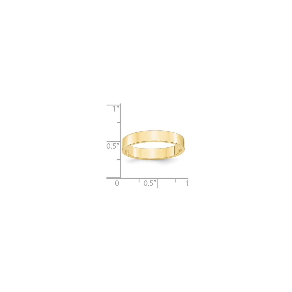 10k Yellow Gold Flat, Lightweight wedding band ring shown for scale