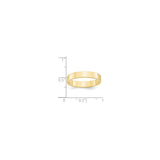 10k Yellow Gold Flat, Lightweight wedding band ring shown for scale