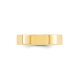 10k Yellow Gold Flat, Lightweight wedding band ring detail view