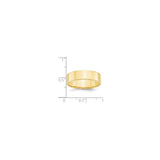 10k Yellow Gold Flat, Lightweight wedding band ring shown for scale