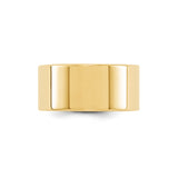10k Yellow Gold Flat, Lightweight wedding band ring detail view
