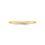 10k Yellow Gold Domed wedding band ring detail view