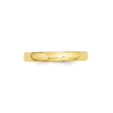 10k Yellow Gold Domed wedding band ring detail view