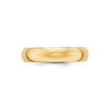 10k Yellow Gold Domed wedding band ring detail view