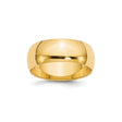 10k Yellow Gold Domed wedding band ring