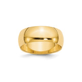10k Yellow Gold Domed wedding band ring
