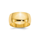 10k Yellow Gold Domed wedding band ring