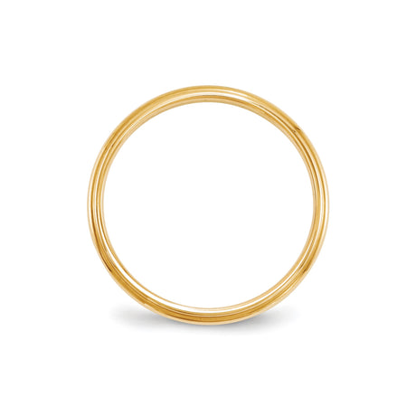 10k Yellow Gold Domed wedding band ring alternate angle