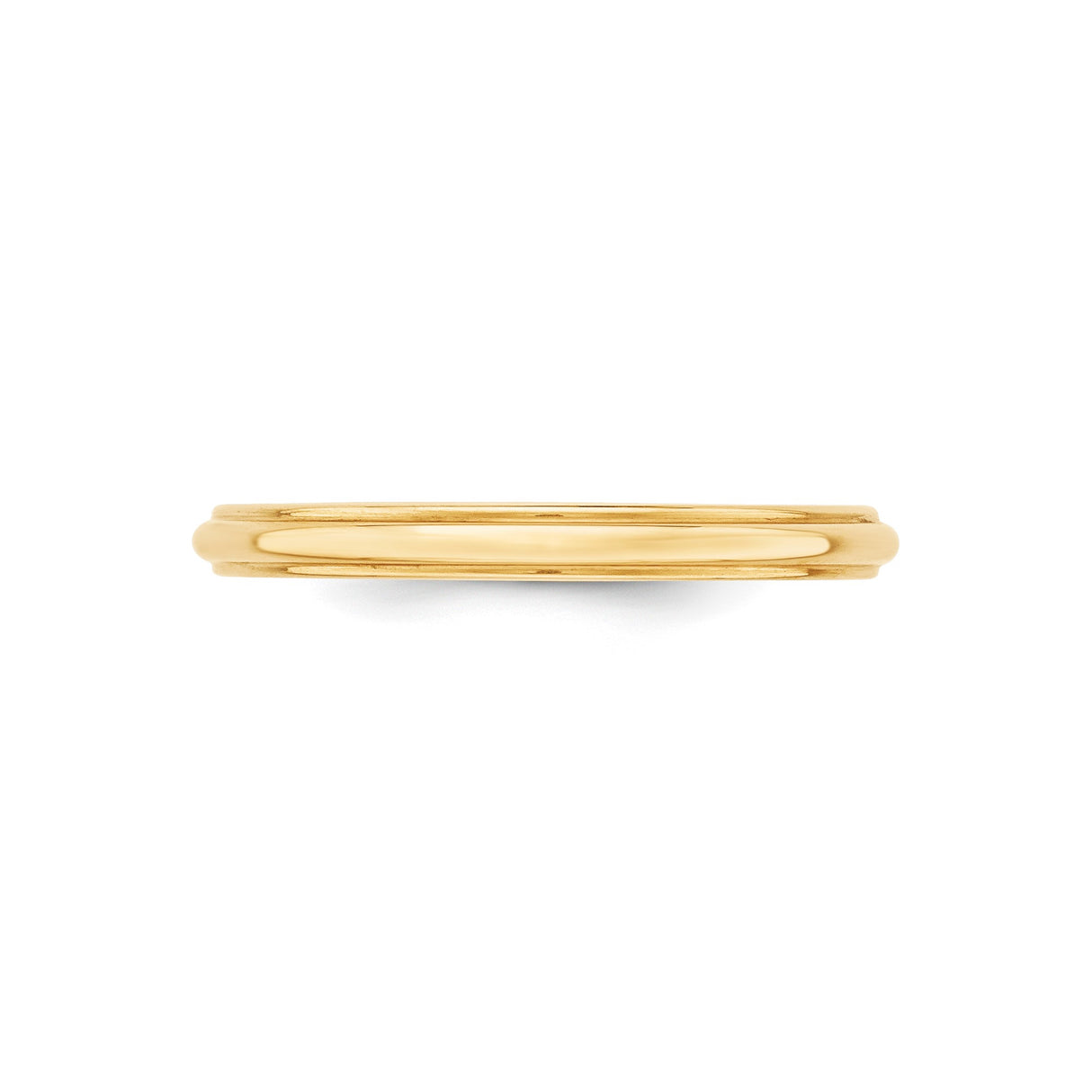 10k Yellow Gold Domed wedding band ring detail view