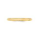 10k Yellow Gold Domed wedding band ring detail view