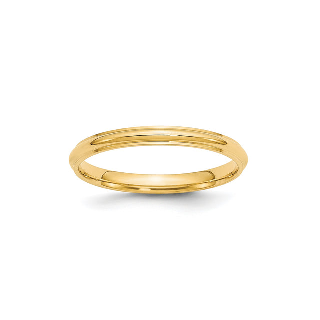 10k Yellow Gold Domed wedding band ring