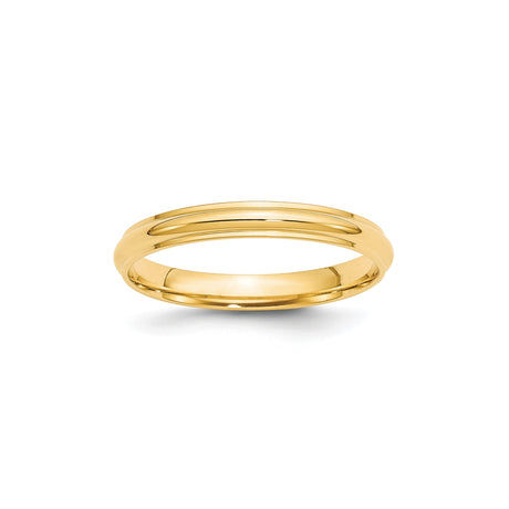 10k Yellow Gold Domed wedding band ring