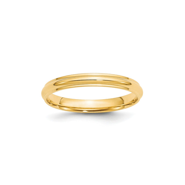 10k Yellow Gold Domed wedding band ring