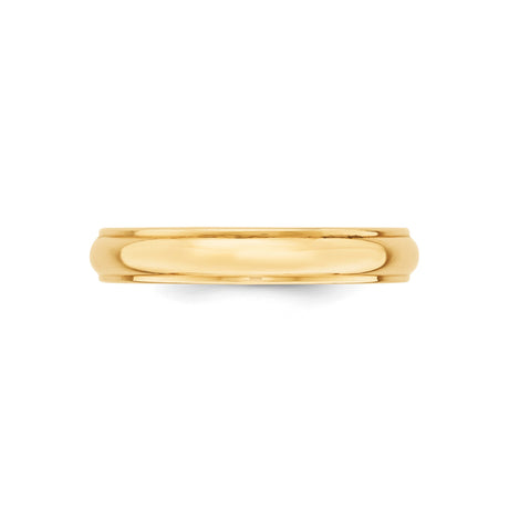 10k Yellow Gold Domed wedding band ring alternate angle