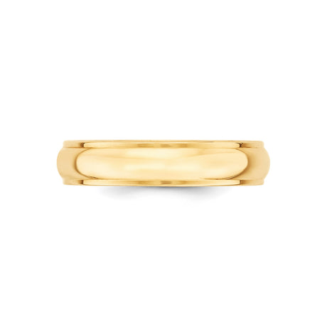 10k Yellow Gold Domed wedding band ring alternate angle
