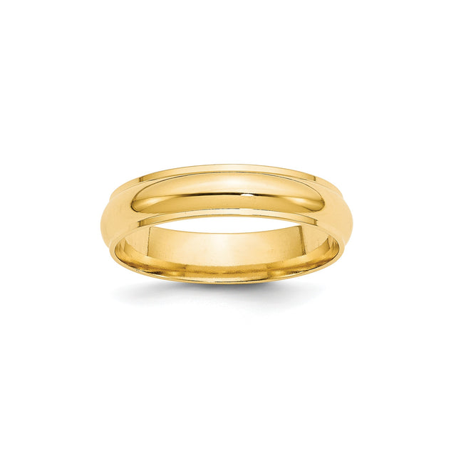 10k Yellow Gold Domed wedding band ring
