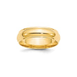 10k Yellow Gold Domed wedding band ring