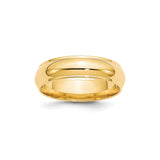 10k Yellow Gold Domed wedding band ring