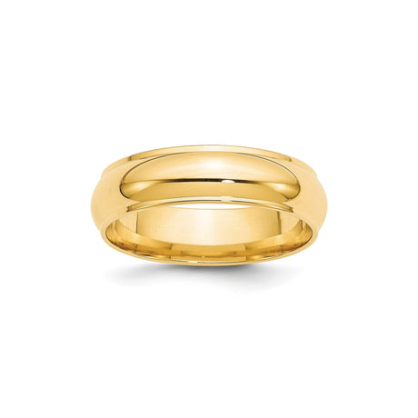10k Yellow Gold Domed wedding band ring