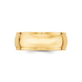 10k Yellow Gold Domed wedding band ring alternate angle