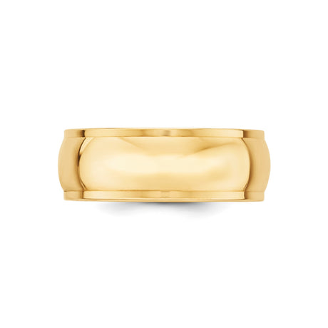 10k Yellow Gold Domed wedding band ring alternate angle