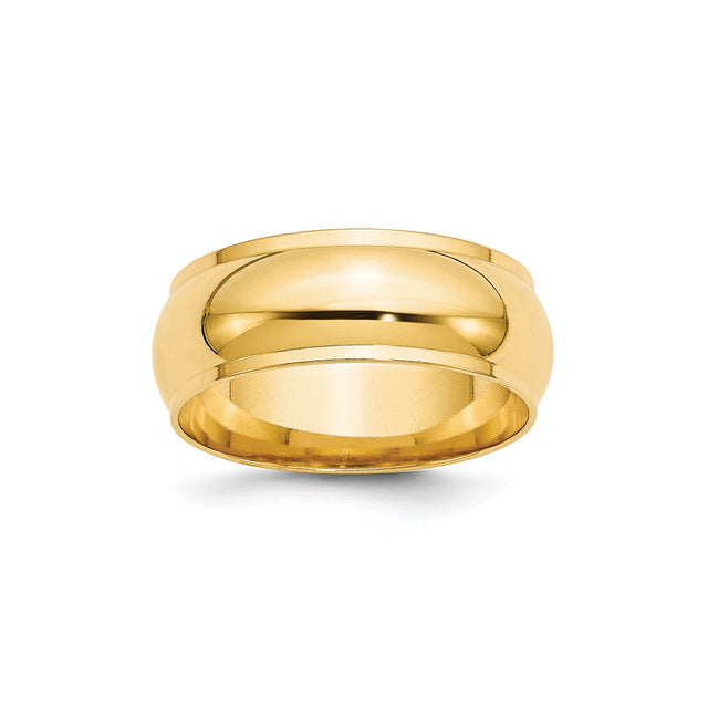 10k Yellow Gold Domed wedding band ring