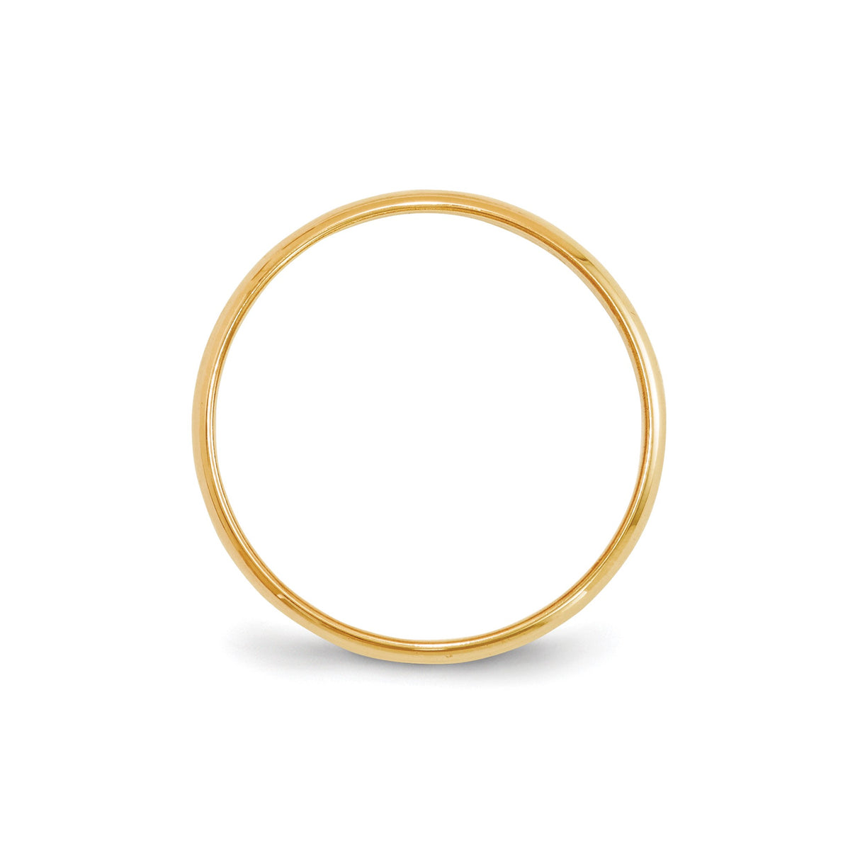 10k Yellow Gold Domed, Lightweight wedding band ring alternate angle
