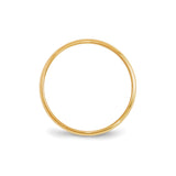 10k Yellow Gold Domed, Lightweight wedding band ring alternate angle