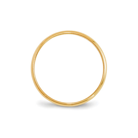 10k Yellow Gold Domed, Lightweight wedding band ring alternate angle