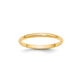 10k Yellow Gold Domed, Lightweight wedding band ring