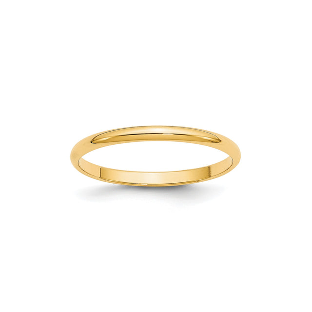 10k Yellow Gold Domed, Lightweight wedding band ring