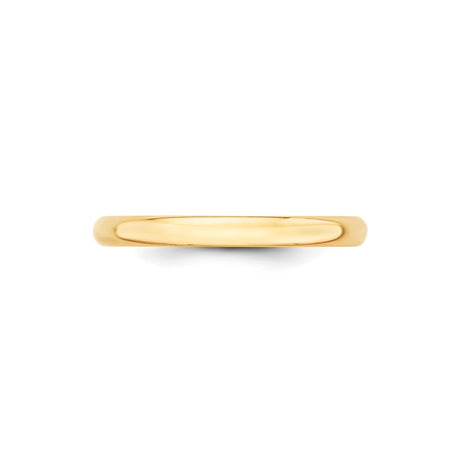 10k Yellow Gold Domed, Lightweight wedding band ring alternate angle