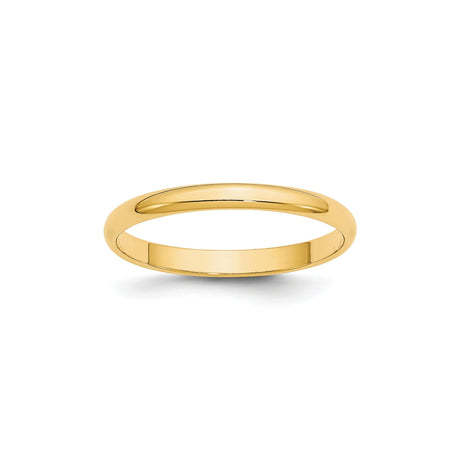 10k Yellow Gold Domed, Lightweight wedding band ring