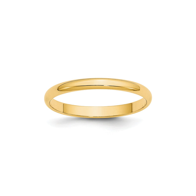 10k Yellow Gold Domed, Lightweight wedding band ring