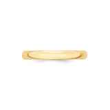 10k Yellow Gold Domed, Lightweight wedding band ring alternate angle