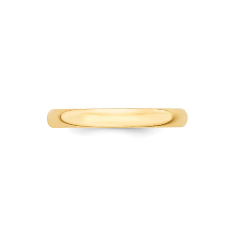 10k Yellow Gold Domed, Lightweight wedding band ring alternate angle