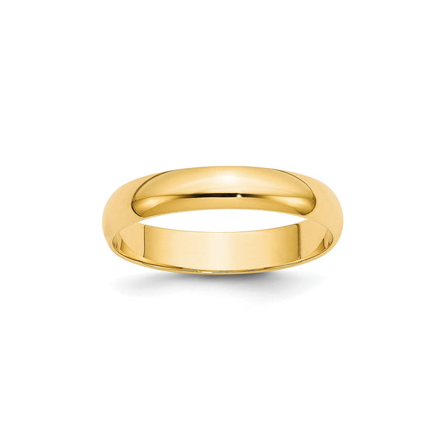 10k Yellow Gold Domed, Lightweight wedding band ring