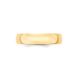 10k Yellow Gold Domed, Lightweight wedding band ring alternate angle