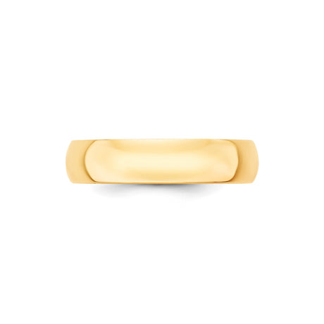 10k Yellow Gold Domed, Lightweight wedding band ring alternate angle