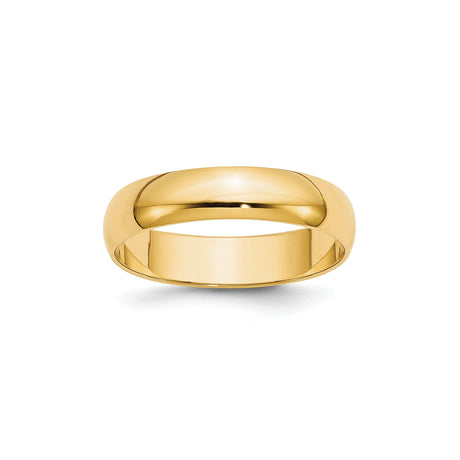 10k Yellow Gold Domed, Lightweight wedding band ring