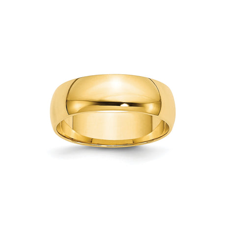 10k Yellow Gold Domed, Lightweight wedding band ring