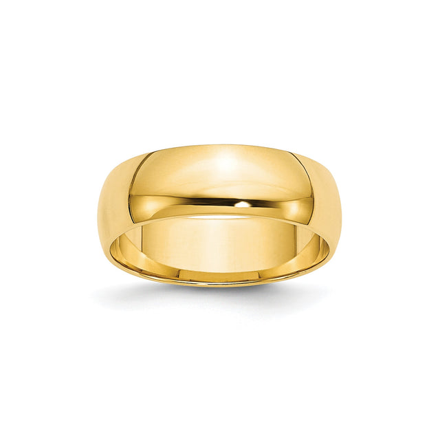 10k Yellow Gold Domed, Lightweight wedding band ring