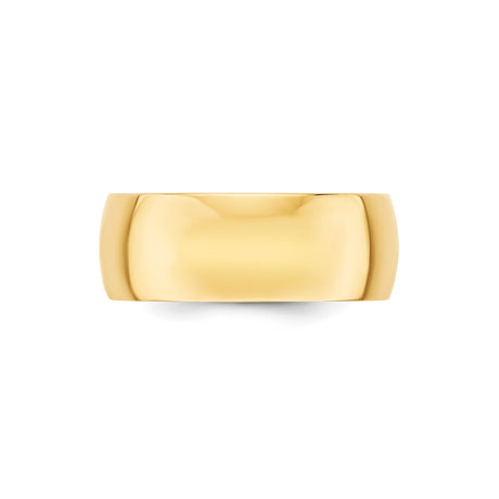 10k Yellow Gold Domed, Lightweight wedding band ring alternate angle