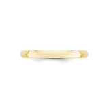 10k Yellow Gold Knife Edge, Comfort Fit wedding band ring detail view
