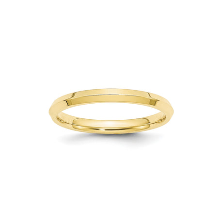 10k Yellow Gold Knife Edge, Comfort Fit wedding band ring